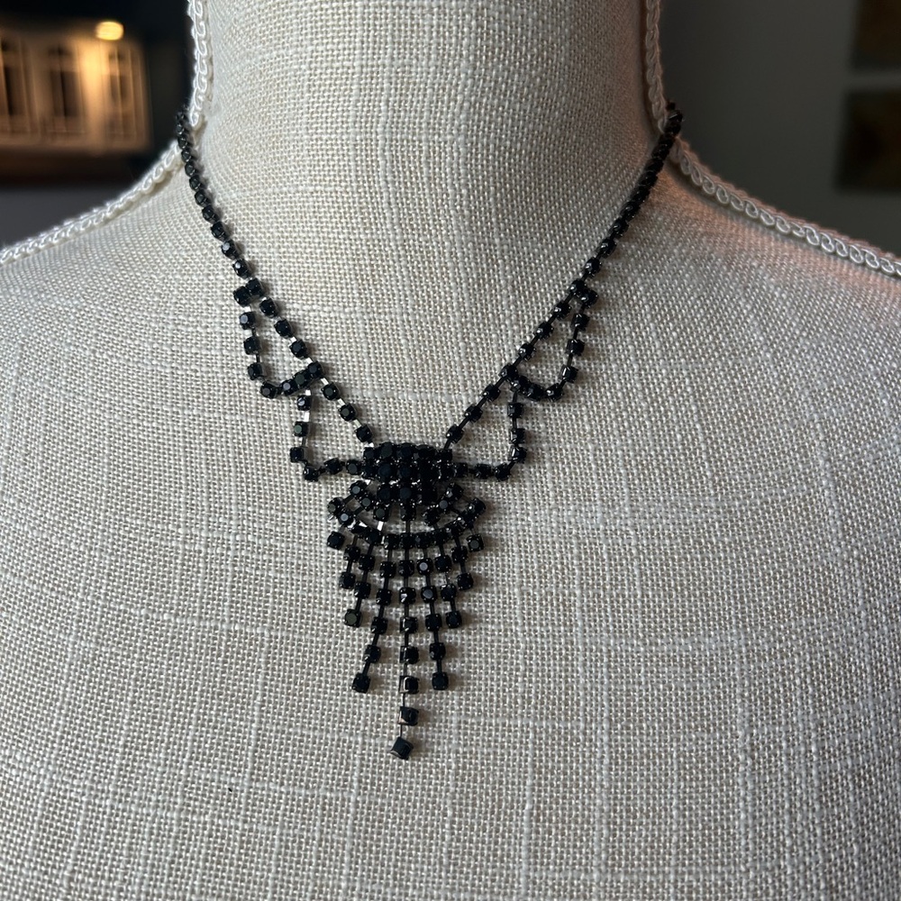 Elegant Black Beaded Necklace
